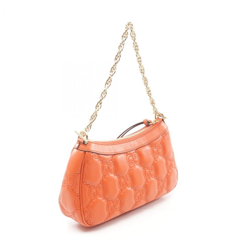 Gucci GG Matelassé Leather Handbag Orange - Barde - Image 2