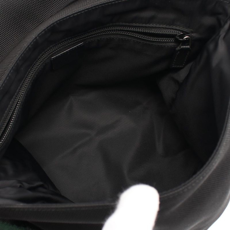Gucci Leather Nylon Canvas Shoulder Bag Black - Barde - Image 3