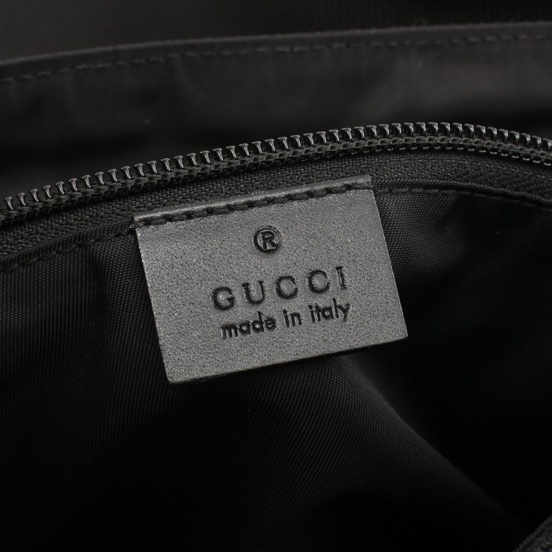 Gucci Leather Nylon Canvas Shoulder Bag Black - Barde - Image 4
