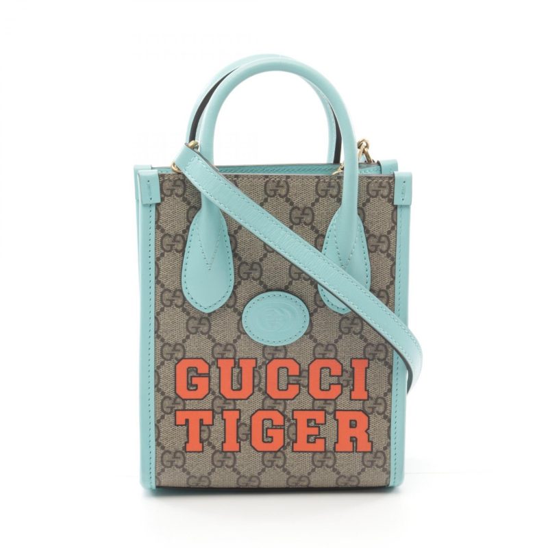 Gucci Interlocking G Mini Tote Bag PVC Canvas Leather - Barde