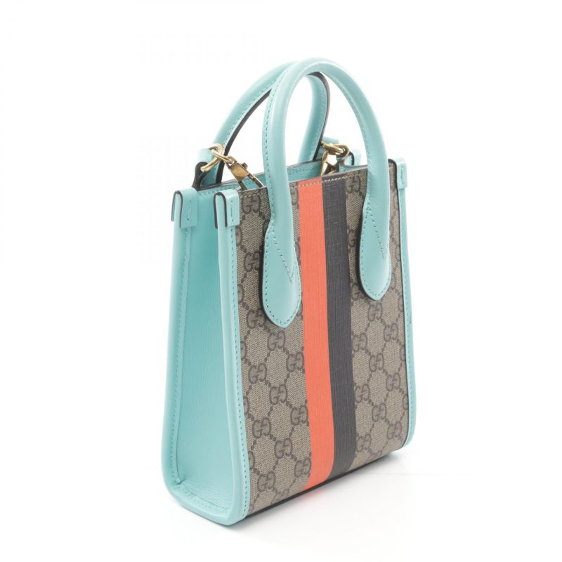 Gucci Interlocking G Mini Tote Bag PVC Canvas Leather - Barde - Image 2