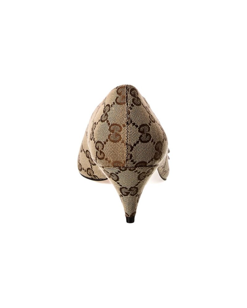 Gucci GG Canvas & Leather Pump - Barde - Image 3