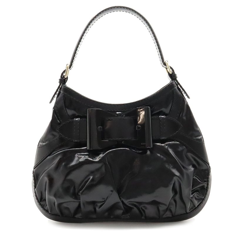 Gucci Patent Leather Queen Hobo Ribbon Shoulder Bag - Barde