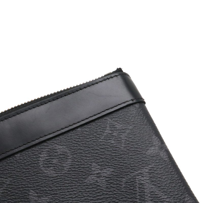 Louis Vuitton Monogram Eclipse Pochette Discovery PM Clutch Bag Black Gray M44323 - Barde - Image 4