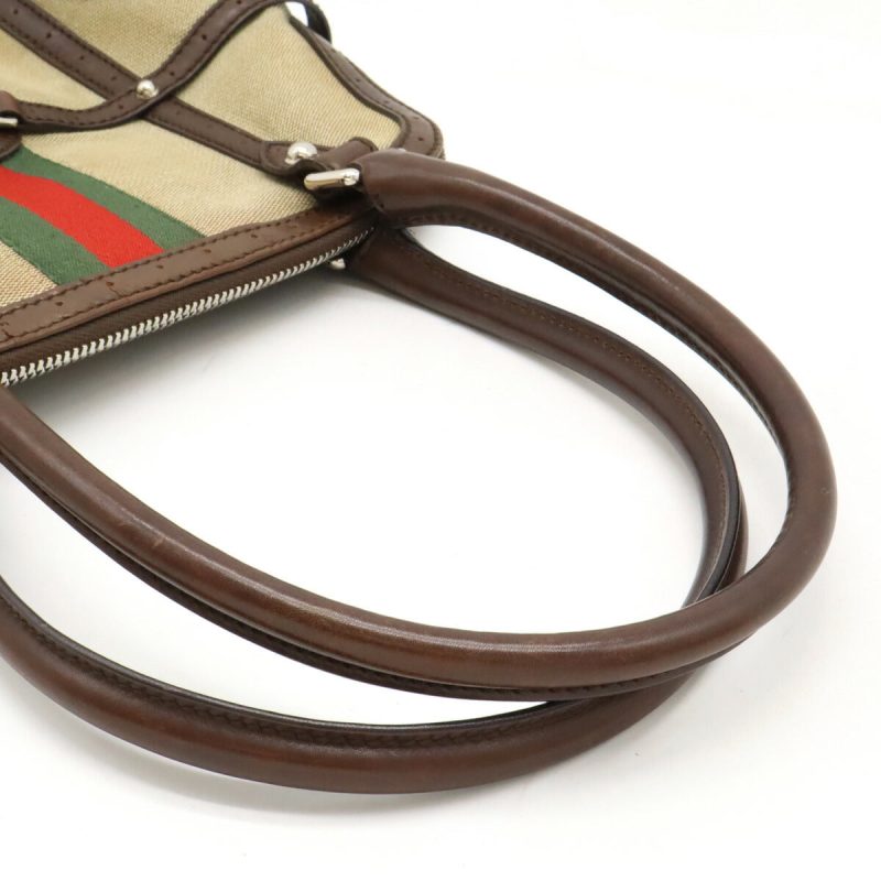 Gucci Canvas Leather Handbag Tote 114882 - Barde - Image 4