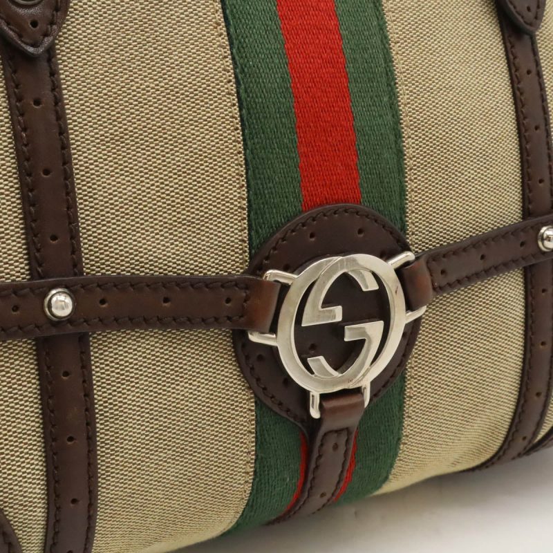 Gucci Canvas Leather Handbag Tote 114882 - Barde - Image 8
