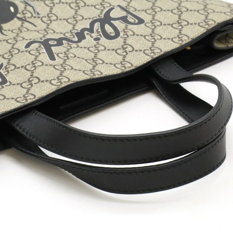 Gucci GG Supreme Bee 2WAY Tote Bag Black - Barde - Image 4