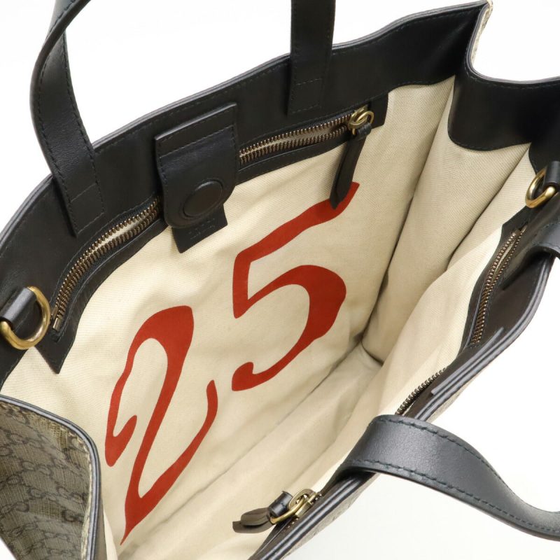 Gucci GG Supreme Bee 2WAY Tote Bag Black - Barde - Image 5
