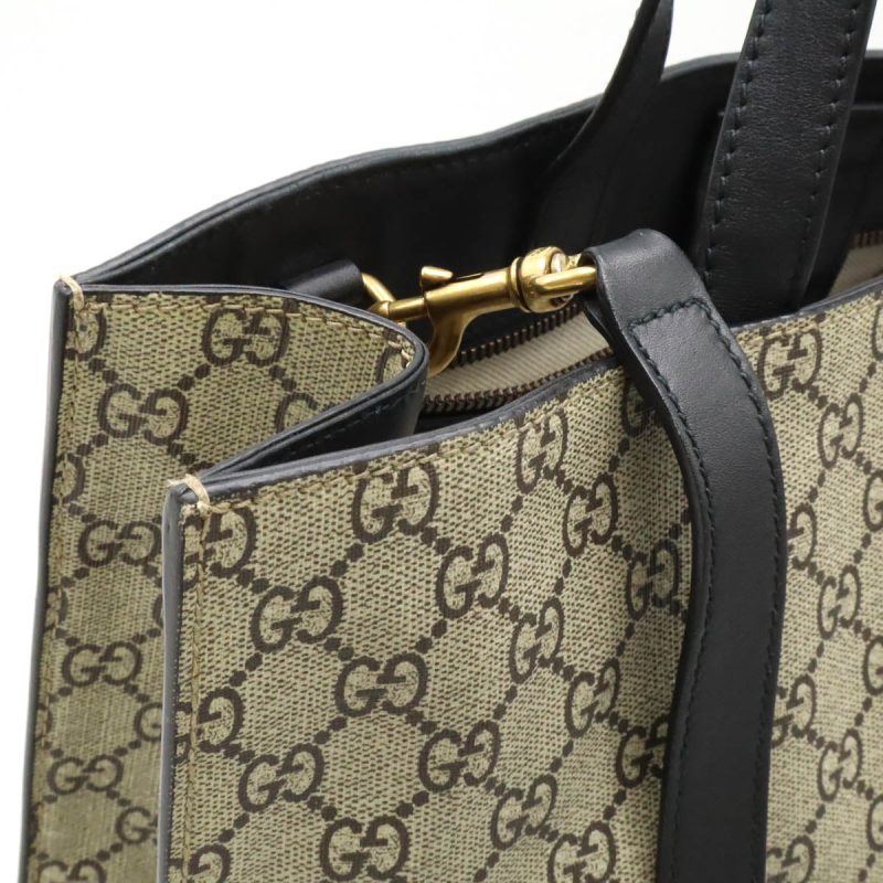 Gucci GG Supreme Bee 2WAY Tote Bag Black - Barde - Image 6
