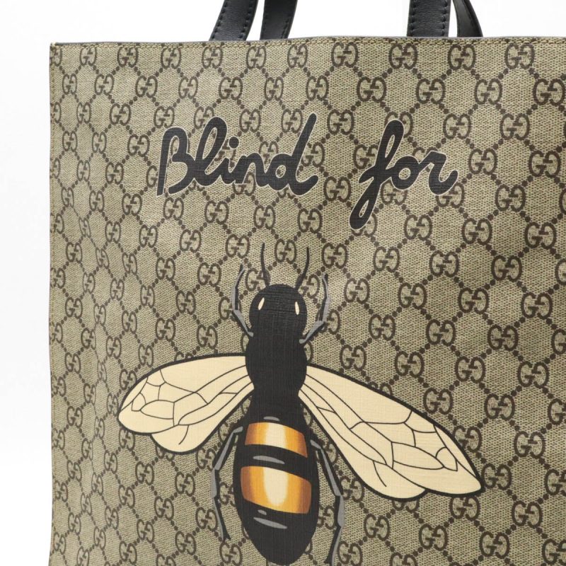 Gucci GG Supreme Bee 2WAY Tote Bag Black - Barde - Image 8