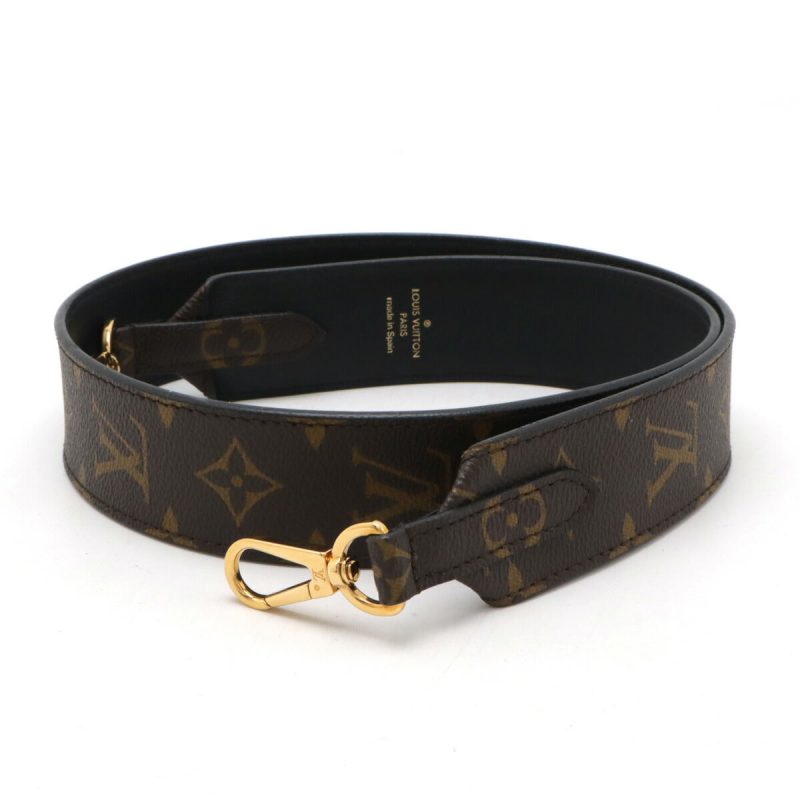 Louis Vuitton Monogram Leather Shoulder Strap Black - Barde