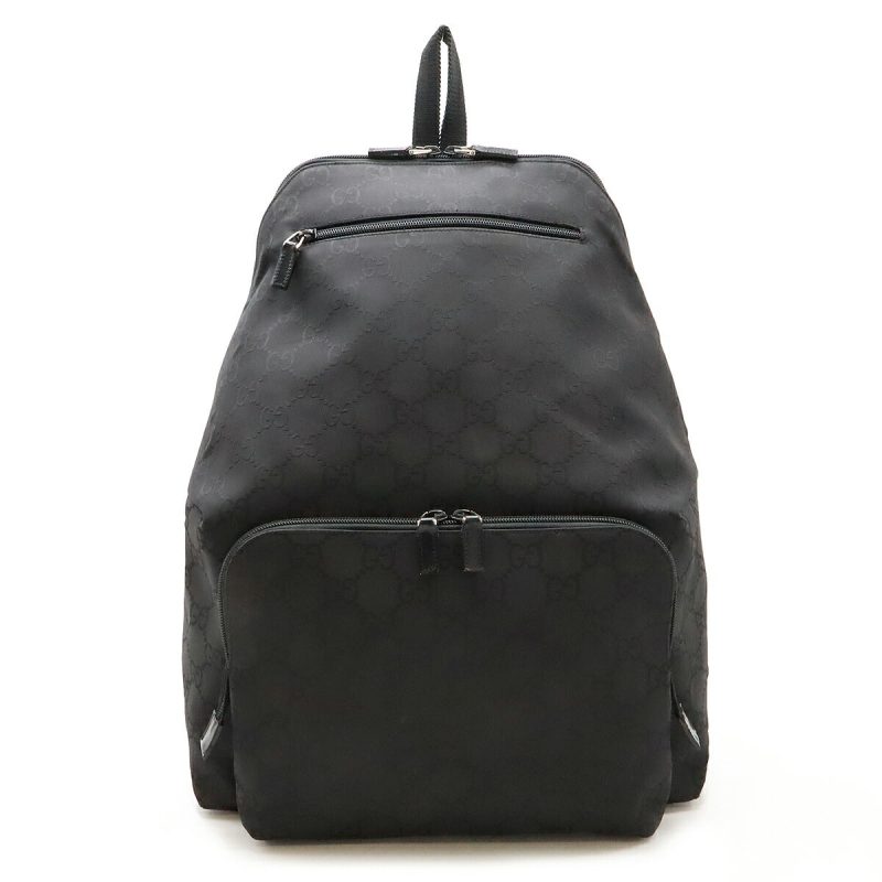 Gucci Nylon Leather Backpack Black - Barde