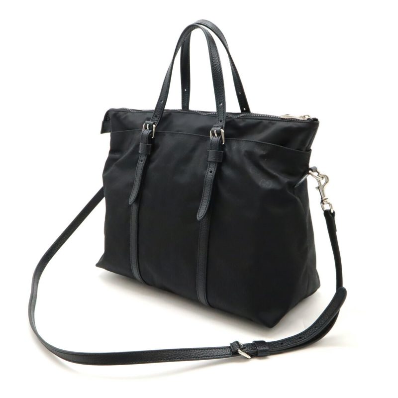 Gucci Nylon Leather GG Tote Bag Black - Barde - Image 2