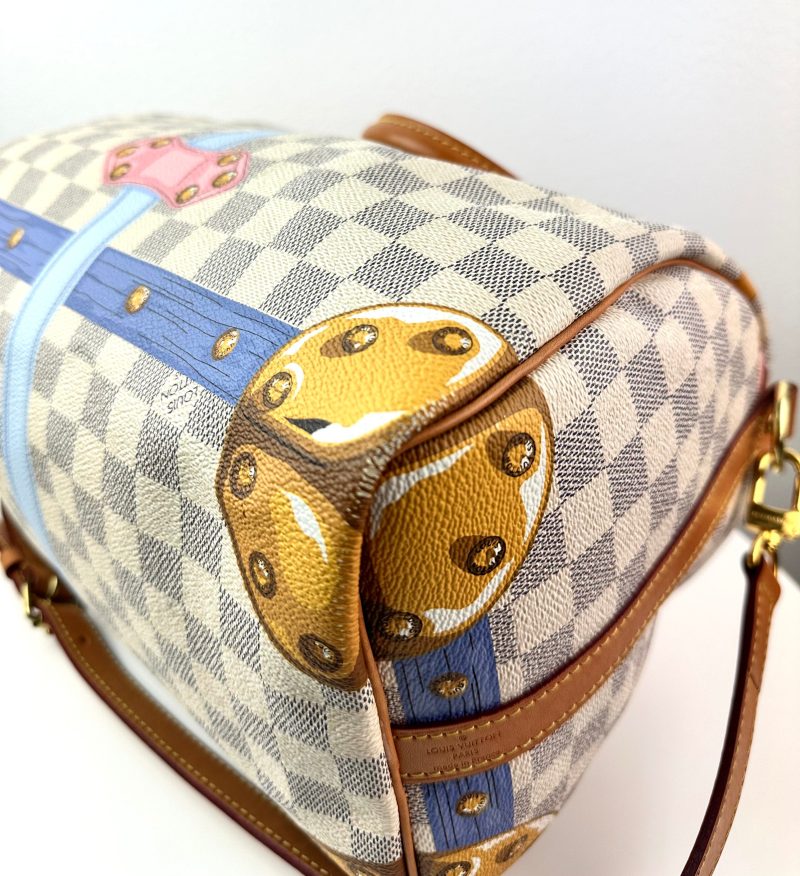 Louis Vuitton Damier Azur Summer Trunks Speedy Bandouliere 30 - Barde - Image 9