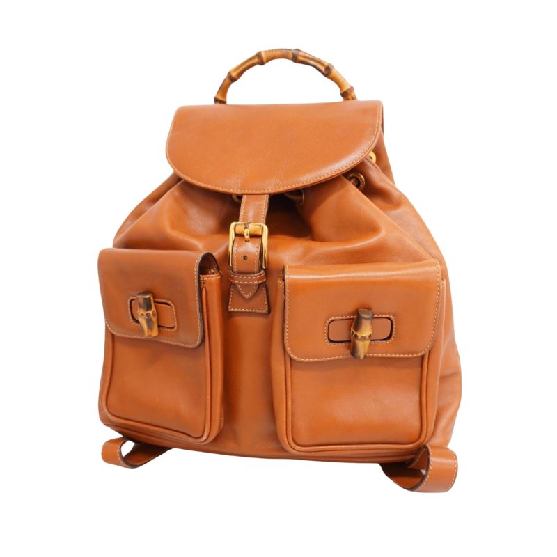 Gucci Bamboo  Leather Backpack Bag () - Barde