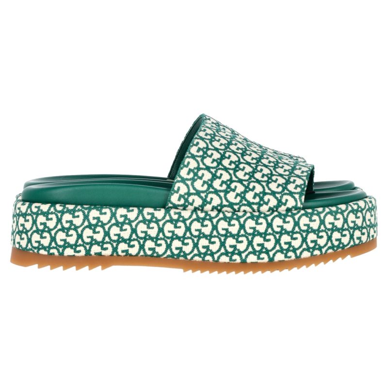 Gucci Platform Slide Sandals in Green Canvas - Barde