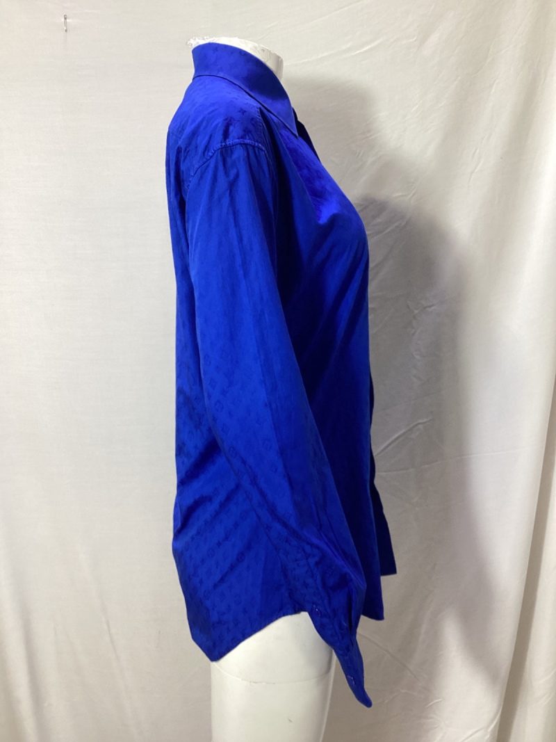 Louis Vuitton Monogram Long Sleeve Shirt in Blue Cotton - Barde - Image 3