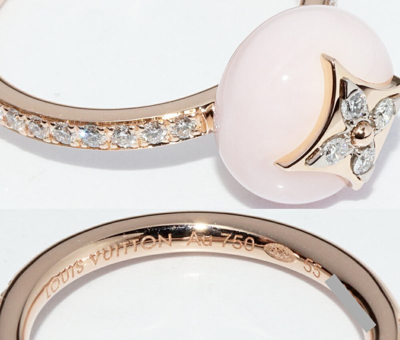 Louis Vuitton Pink Opal Diamond Ring - Barde - Image 5