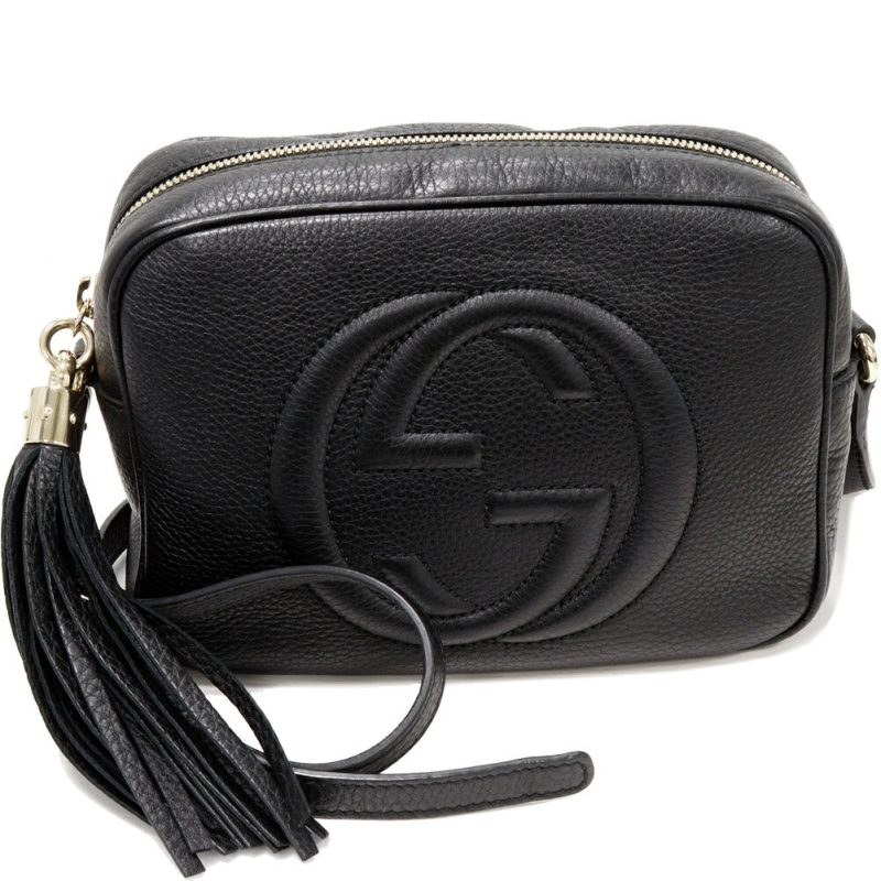 Gucci Soho Disco Calf Shoulder Bag Black - Barde