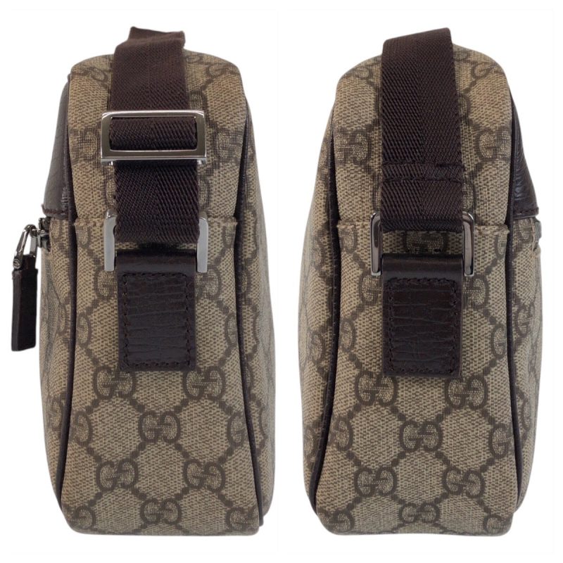 Gucci Brown GG Supreme Canvas Leather Shoulder Bag - Barde - Image 5