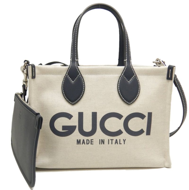 Gucci Lido Mini Tote Canvas Bag - Barde