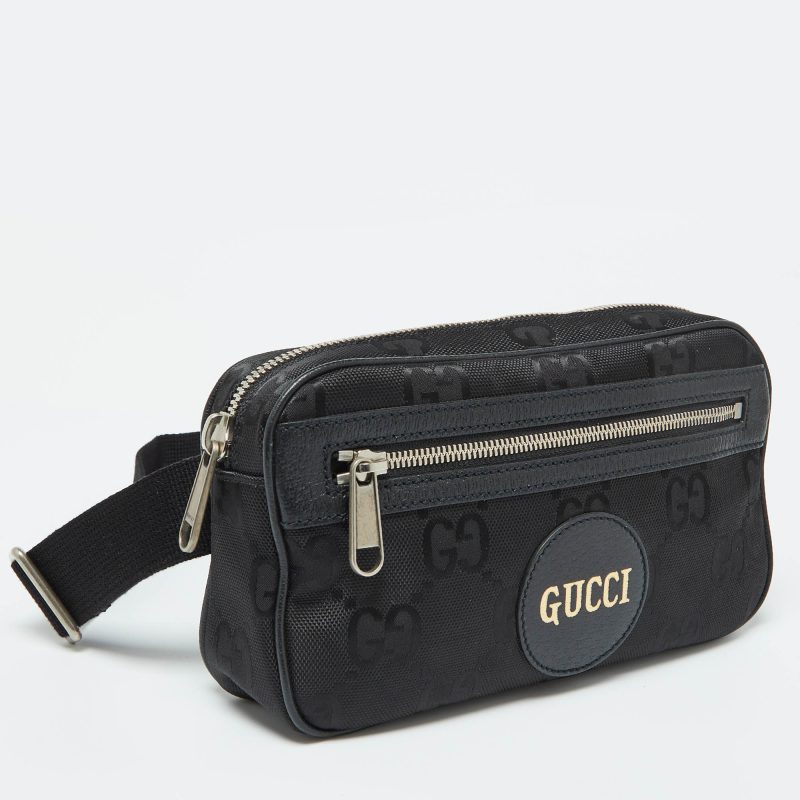 Gucci Black Gg Econyl Nylon And Leather Off The Grid Belt Bag - Barde - Image 2