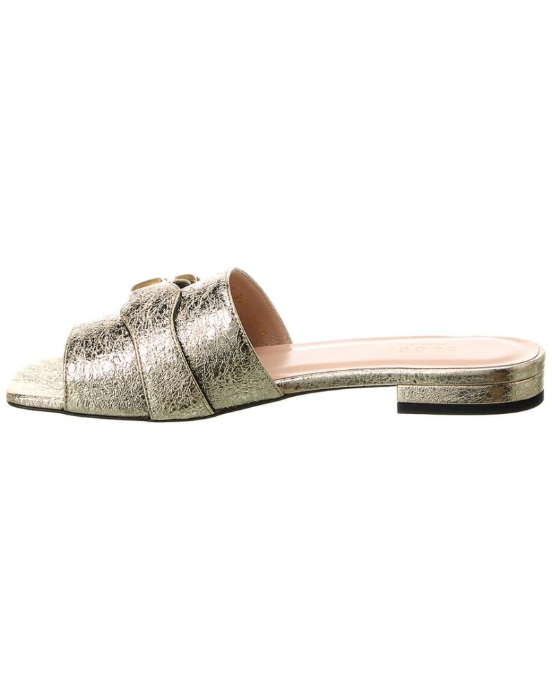 Gucci Double G Leather Sandal - Barde - Image 2