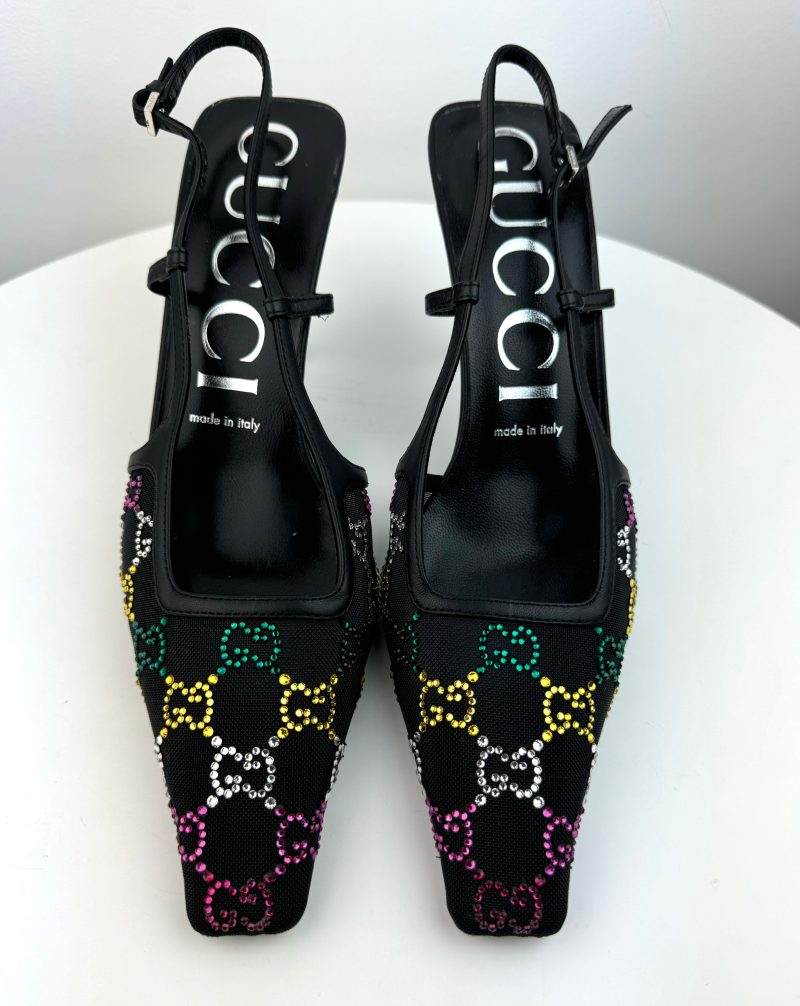 Gucci Mesh GG Embellished Heels - Barde - Image 2
