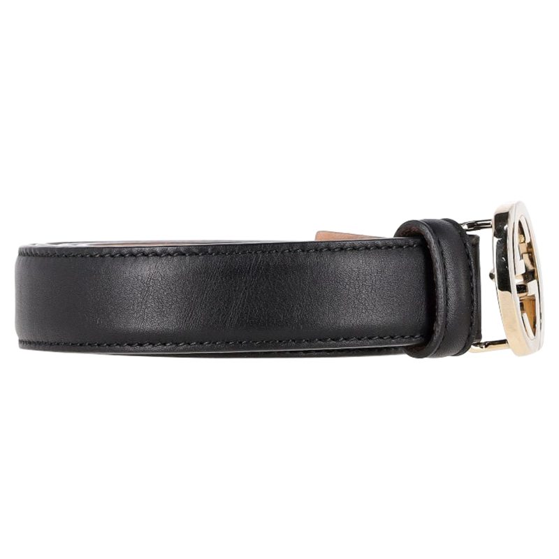 Gucci Interlocking GG Buckle Belt in Black Leather - Barde - Image 2
