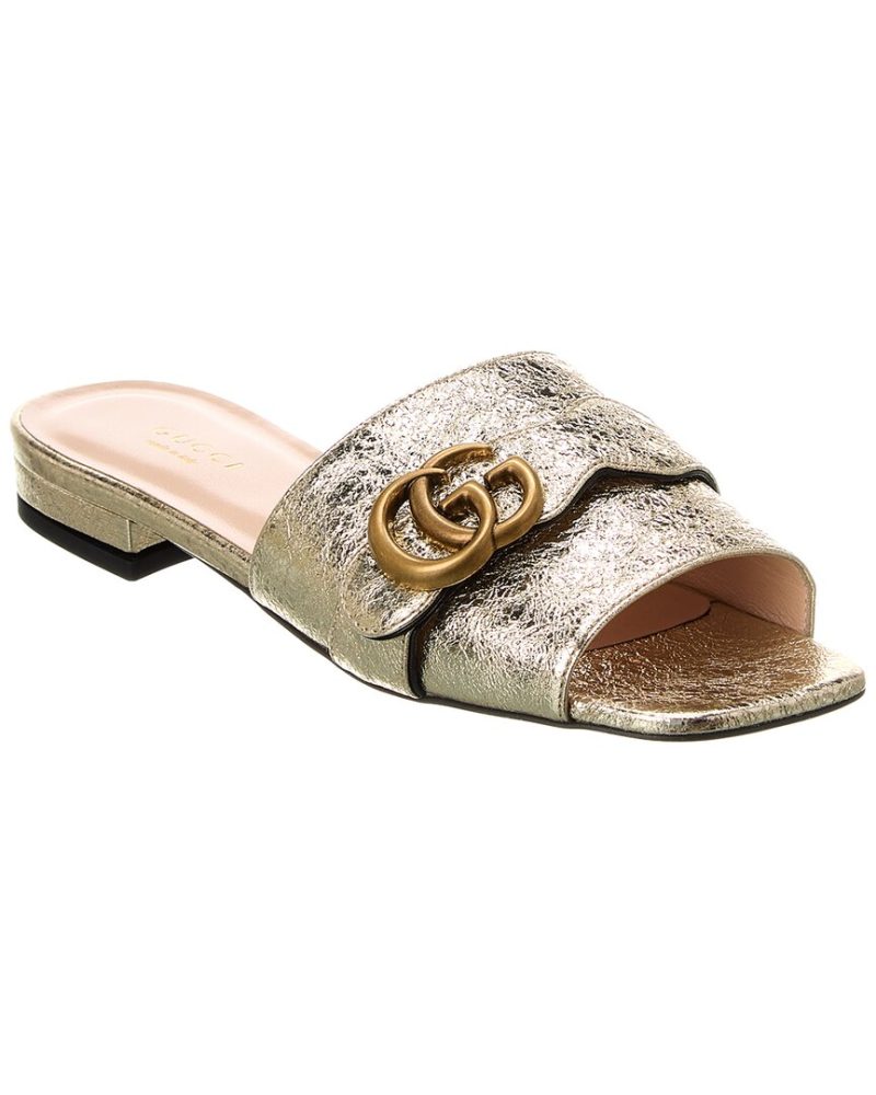Gucci Double G Leather Sandal - Barde