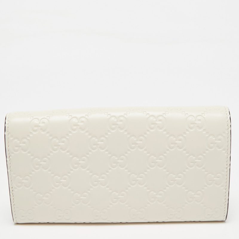 Gucci Off White Guccissima Leather Bow Continental Wallet - Barde - Image 3