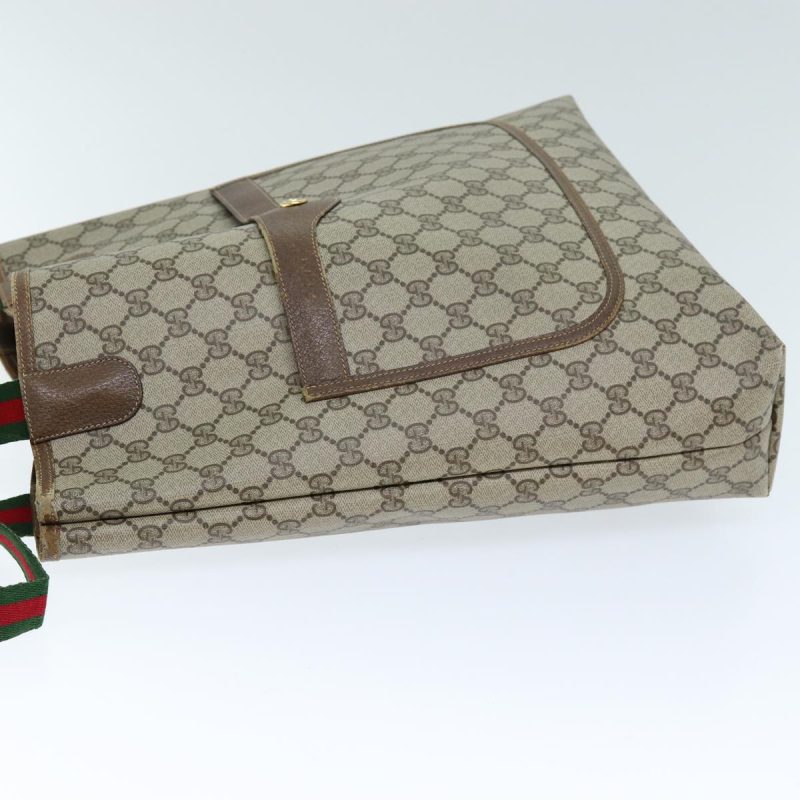 Gucci Gg Supreme Web Sherry Line Tote Bag Beige Red Green - Barde - Image 4