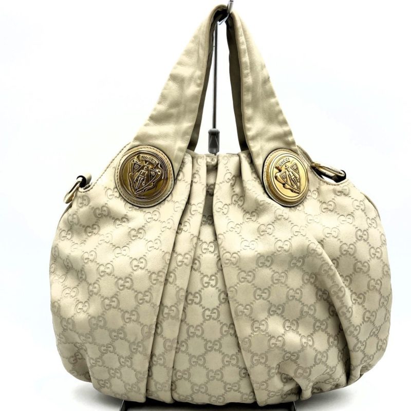 Gucci  ivory Off- Leather Handbag Tote Bag (Pre-Owned) - Barde