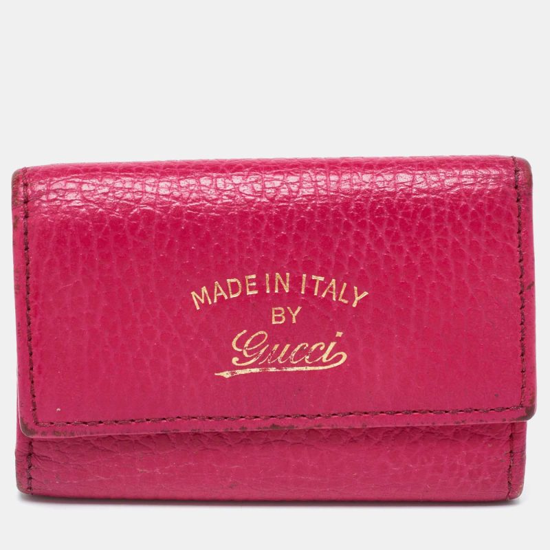 Gucci Pink Leather Key Case - Barde