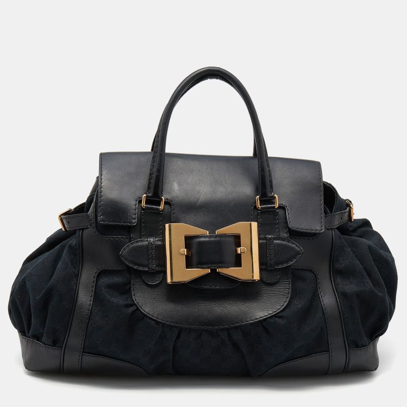 Gucci  Gg Canvas And Leather Large Queen Tote - Barde