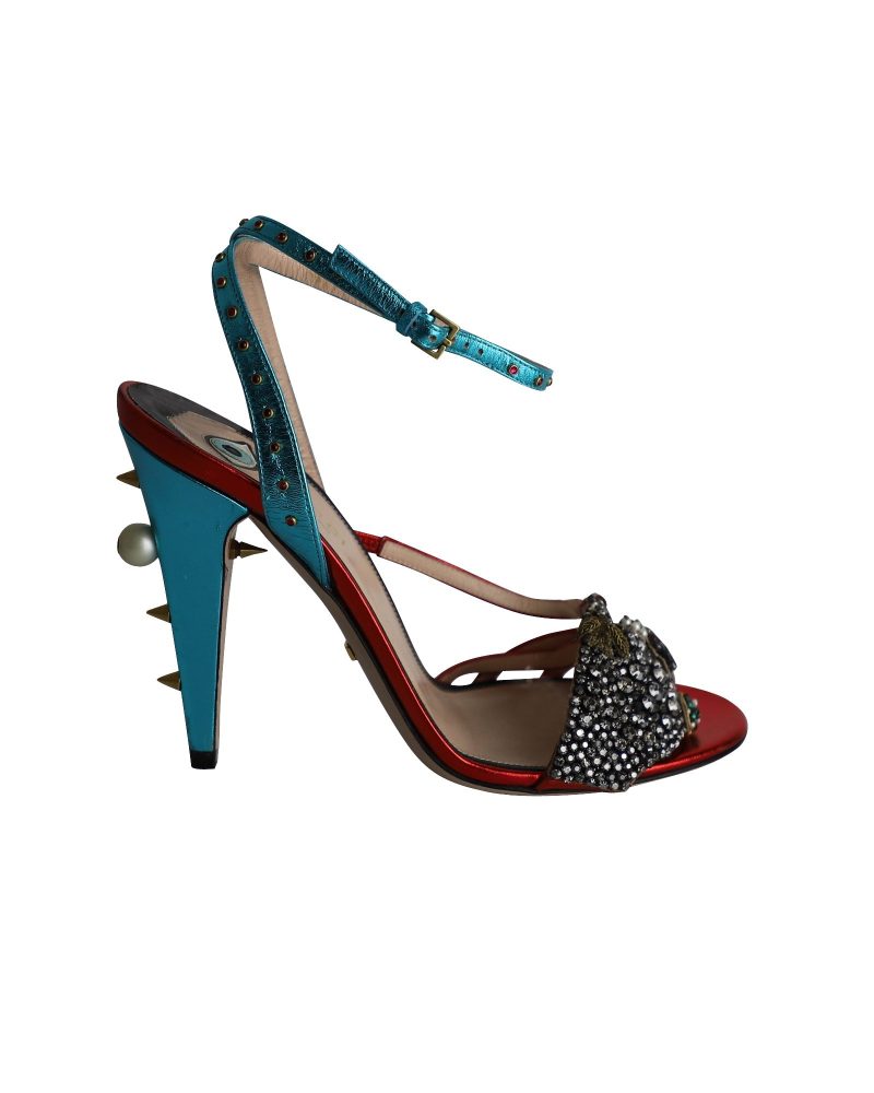 Gucci Embellished Wangy Sandals in Multicolor Leather - Barde