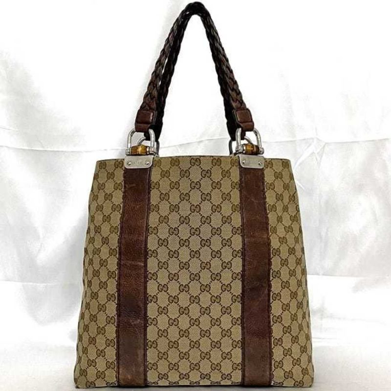 Gucci   Canvas Leather Tote Bag (Pre-Owned) - Barde - Image 4