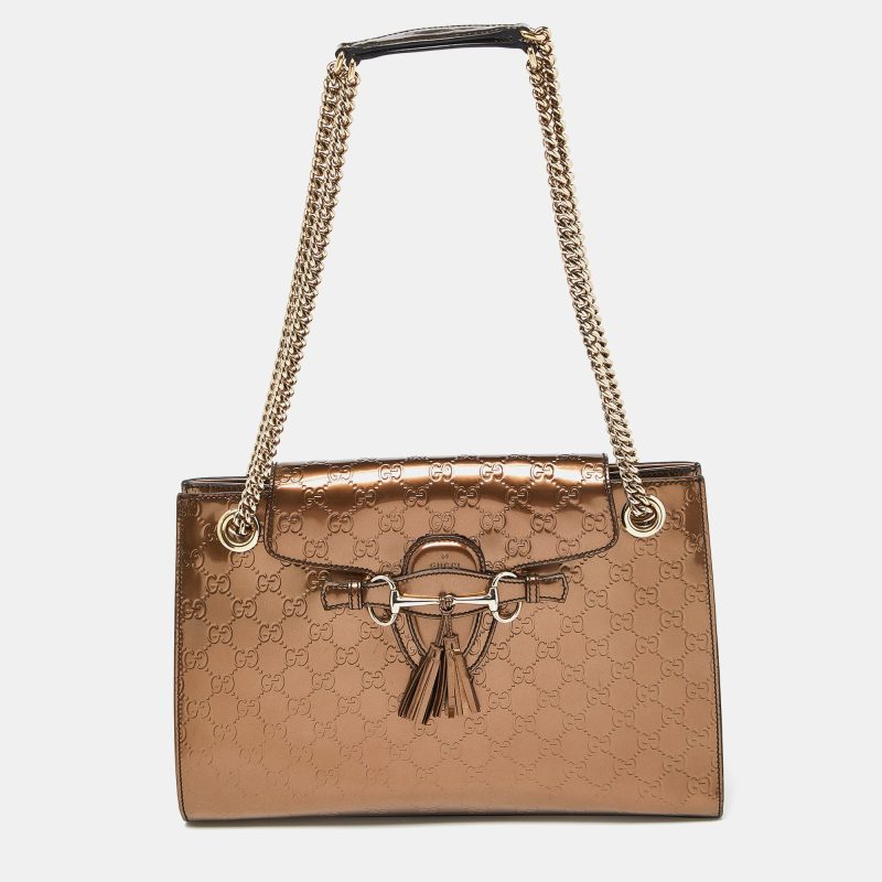 Gucci Guccissima Patent Leather Large Emily Shoulder Bag - Barde