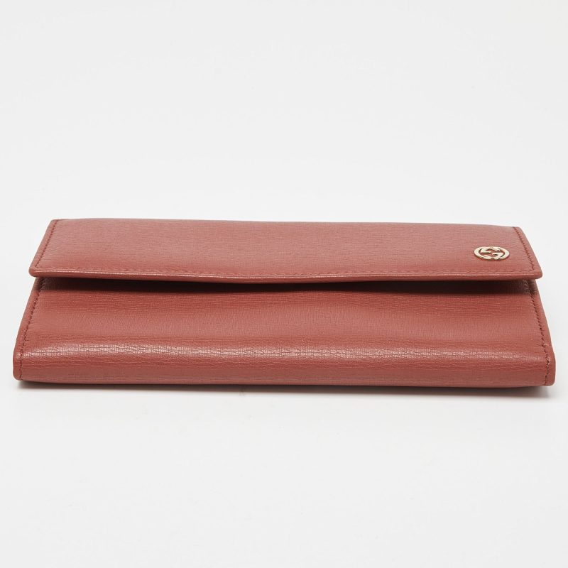 Gucci Brown Brick Leather Interlocking G Continental Wallet - Barde - Image 5