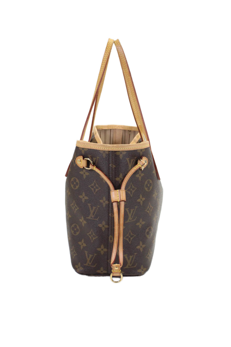 Louis Vuitton Womens Brown Leather Monogram Neverfull Medium Tote Bag Handbag - Barde - Image 2
