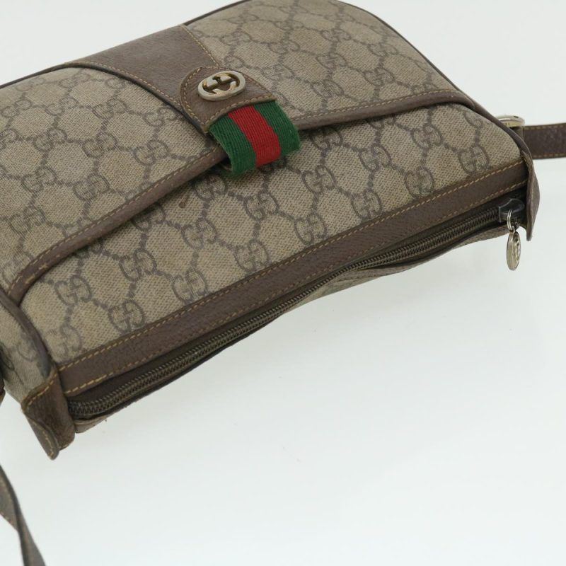 Gucci GG Canvas Web Sherry Line Shoulder Bag Beige Red - Barde - Image 6