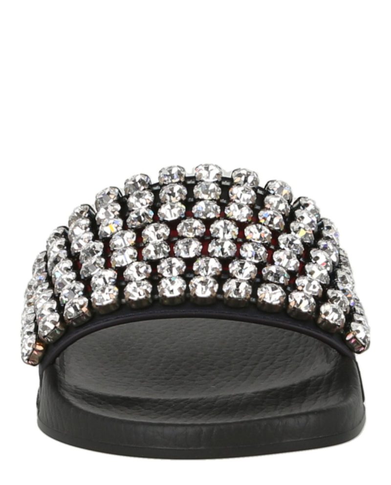 Gucci Crystal-Embellished Web Slides - Barde - Image 4