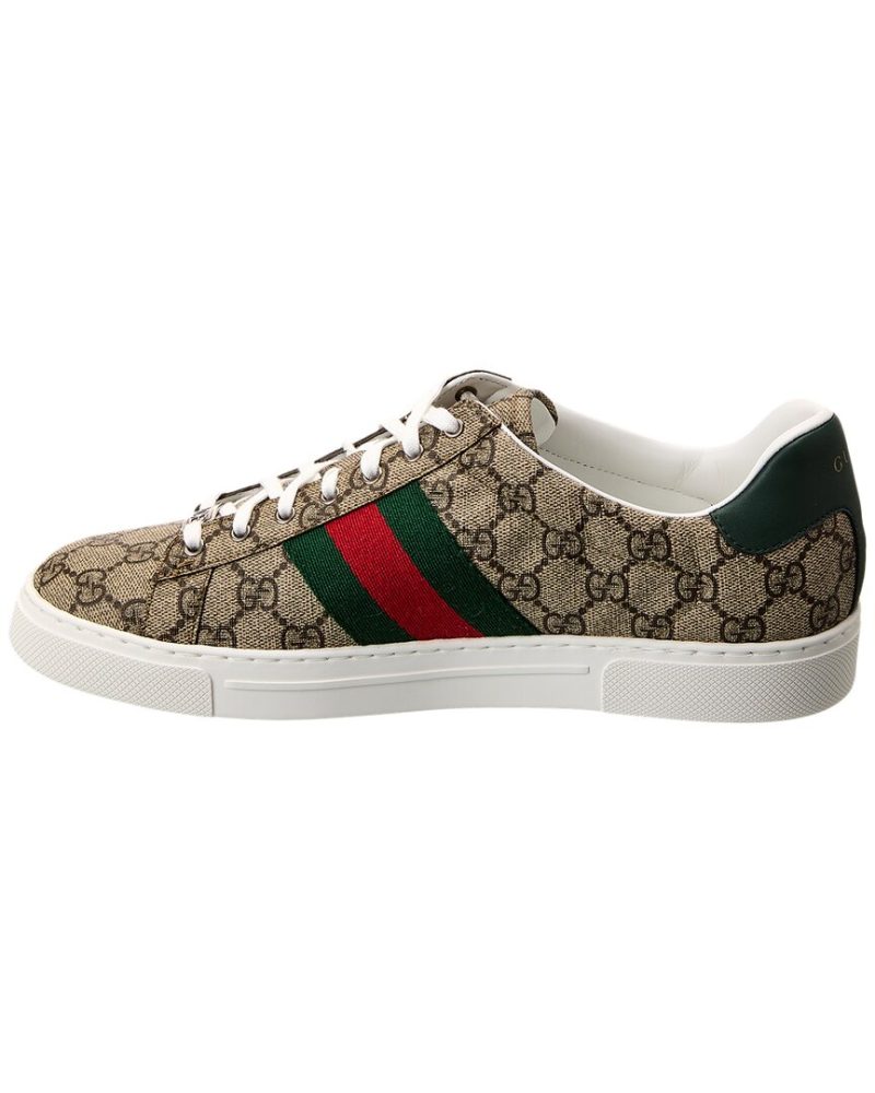 Gucci Ace Web GG Supreme Canvas & Leather Sneaker - Barde - Image 2