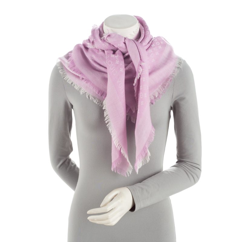 Louis Vuitton Silk Wool Monogram Peitt Louis Shawl - Barde - Image 3