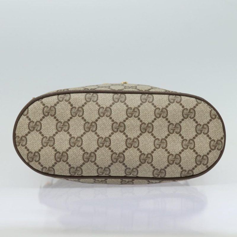 Gucci Gg Canvas Web Sherry Line Shoulder Bag Pvc Leather Beige Green - Barde - Image 6