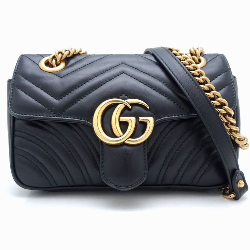 Gucci Quilted Mini Shoulder Bag Leather Black - Barde