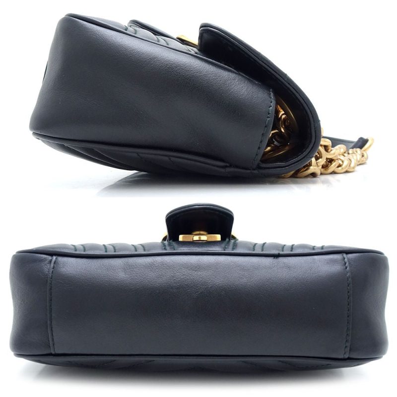 Gucci Quilted Mini Shoulder Bag Leather Black - Barde - Image 2