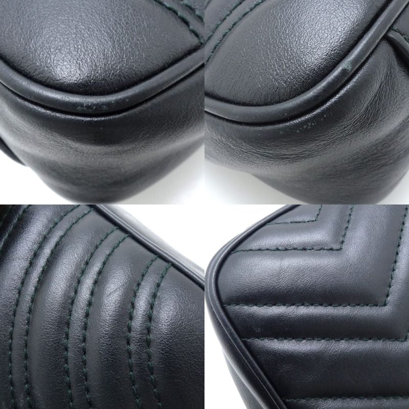 Gucci Quilted Mini Shoulder Bag Leather Black - Barde - Image 5