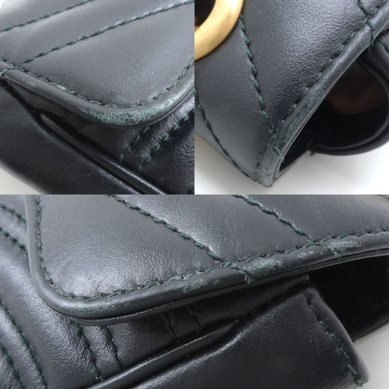Gucci Quilted Mini Shoulder Bag Leather Black - Barde - Image 6