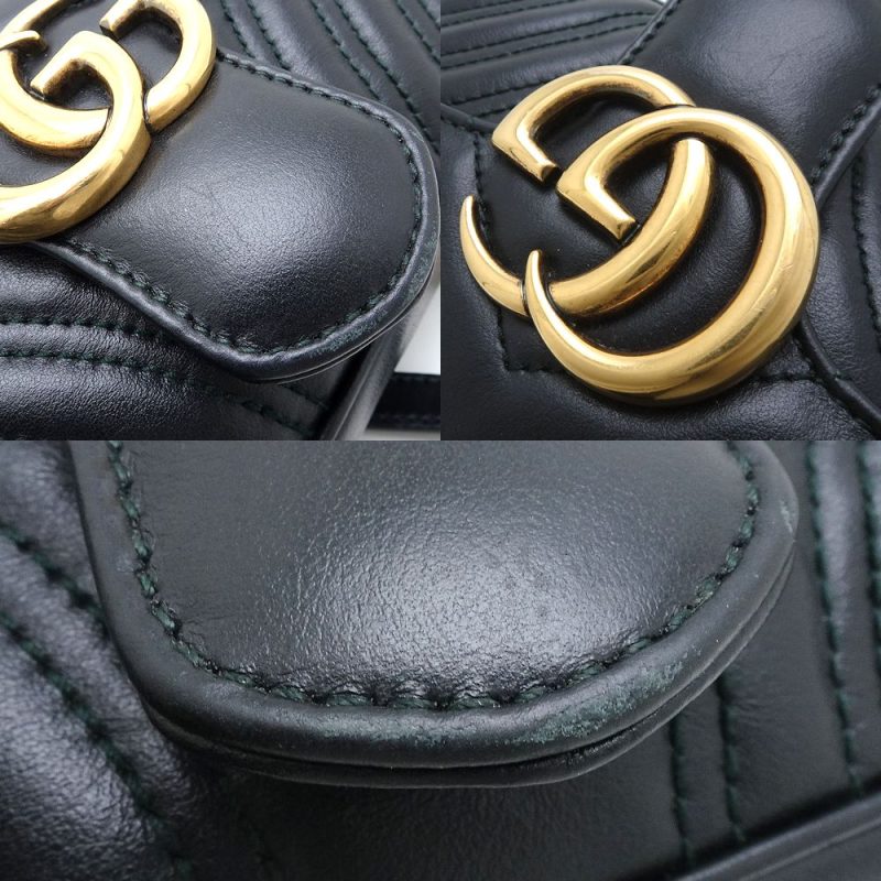 Gucci Quilted Mini Shoulder Bag Leather Black - Barde - Image 7